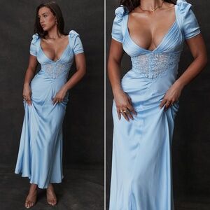 NEW House of CB Rafaela Dress Dutch Canal Soft Blue Medium